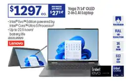 Officeworks Yoga 71 14" OLED 2-in-1 Al Laptop offer