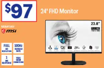 Officeworks 24" FHD Monitor offer