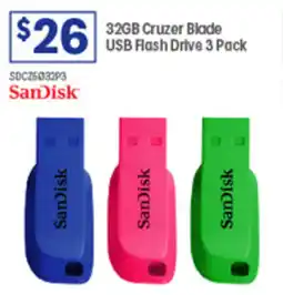 Officeworks SanDisk 32GB Cruzer Blade USB Flash Drive offer