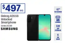 Officeworks Galaxy a265g unlocked smartphone offer