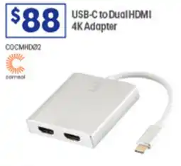 Officeworks USB-C to Dual HDMI 4K Adapter offer