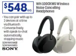 Officeworks Wh-1000xm5 wireless noise cancelling headphones offer