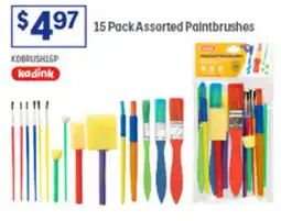 Officeworks 15 Pack Assorted Paintbrushes offer