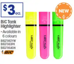 Officeworks BIC Tank Highlighter offer