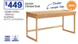 Officeworks Larsson 2 Drawer Desk offer