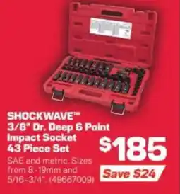 Repco SHOCKWAVE 3/8" Dr. Deep 6 Point Impact Socket 43 Piece Set offer