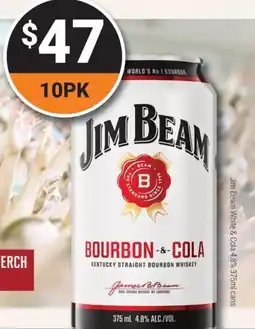 Super Cellars Jim Beam White & Cola 4.8% offer
