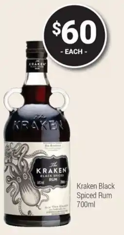Super Cellars Kraken Black Spiced Rum offer