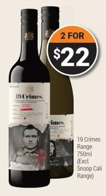 Super Cellars 19 Crimes Range offer