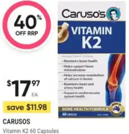 Healthy Life Carusos vitamin k2 offer