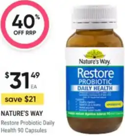Healthy Life Nature's way restore probiotic offer
