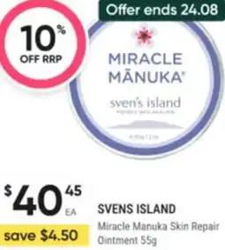 Healthy Life Svens island miracle manuka skin repair ointment offer