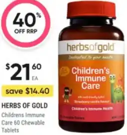 Healthy Life Herbs of gold childrens immune care offer