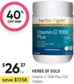 Healthy Life Herbs of gold vitamin c 1000 plus offer