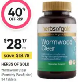 Healthy Life Herbs of gold wormwood clear offer