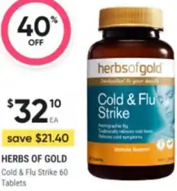 Healthy Life HERBS OF GOLD Cold & Flu Strike offer
