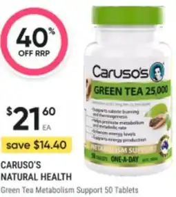Healthy Life Caruso's Green Tea Metabolism Support offer