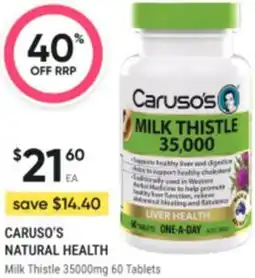 Healthy Life Caruso's Milk Thistle offer