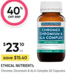 Healthy Life Ethical nutrients chromex chromium & ala complex offer