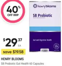 Healthy Life Henry blooms sb probiotic gut health offer