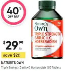 Healthy Life NATURE'S OWN Triple Strength Garlic+C Horseradish offer