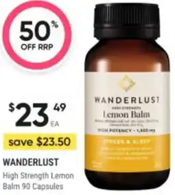 Healthy Life Wanderlust High Strength Lemon Balm offer