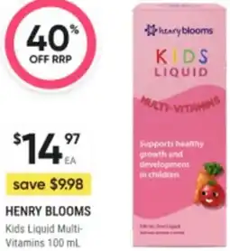 Healthy Life Henry blooms kids liquid multi- vitamins offer