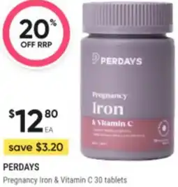 Healthy Life PERDAYS Pregnancy Iron & Vitamin C offer