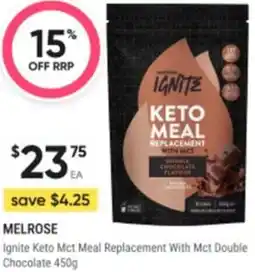 Healthy Life Melrose Ignite Keto Mct Meal Replacement With Mct Double Chocolate offer