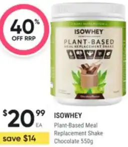 Healthy Life Isowhey Plant-Based Meal Replacement Shake Chocolate offer