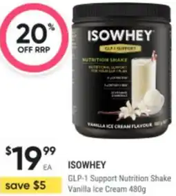 Healthy Life Isowhey GLP-1 Support Nutrition Shake Vanilla Ice Cream offer