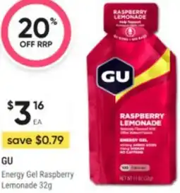 Healthy Life GU Energy Gel Raspberry Lemonade offer