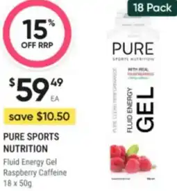 Healthy Life Pure sports nutrition Fluid Energy Gel Raspberry Caffeine offer