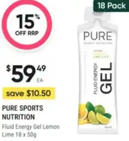 Healthy Life Pure sports nutrition Fluid Energy Gel Lemon Lime offer