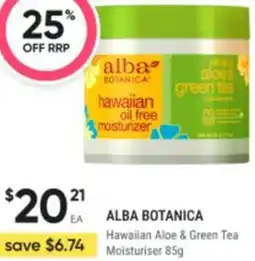 Healthy Life Alba botanica Hawaiian Aloe & Green Tea Moisturiser offer