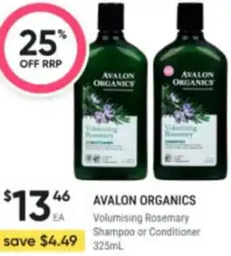 Healthy Life Avalon organics Volumising Rosemary Shampoo or Conditioner offer