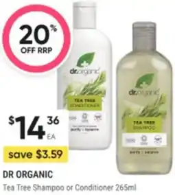 Healthy Life Dr organic Tea Tree Shampoo or Conditioner offer