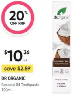 Healthy Life Dr organic Coconut Oil Toothpaste offer