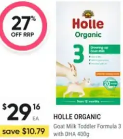 Healthy Life Holle organic Goat Milk Toddler Formula 3 with DHA offer