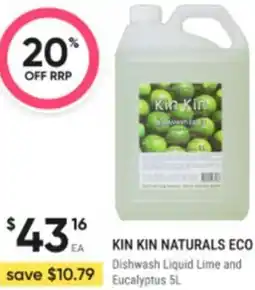 Healthy Life Kin kin naturals eco Dishwash Liquid Lime and Eucalyptus offer