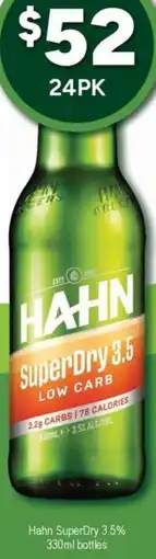 Bottler Hahn SuperDry offer