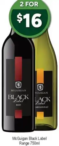 Bottler McGuigan Black Label Range offer