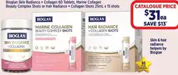 Star Discount Chemist Bioglan Skin Radiance + Collagen, Marine Collagen Beauty Complex Shots or Hair Radiance + Collagen Shots offer