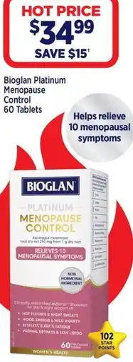 Star Discount Chemist Bioglan Platinum Menopause Control offer