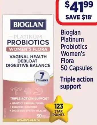 Star Discount Chemist Bioglan Platinum Probiotics Women's Flora offer