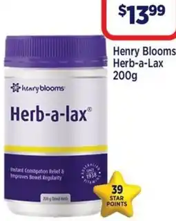 Star Discount Chemist Henry Blooms Herb-a-Lax offer