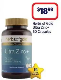 Star Discount Chemist Herbs of Gold Ultra Zinc+ offer