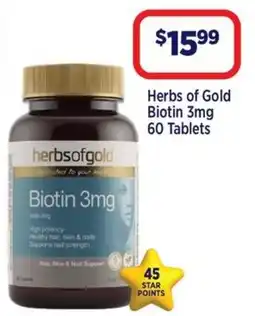 Star Discount Chemist Herbs of Gold Biotin offer