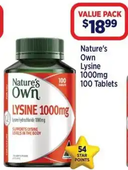 Star Discount Chemist Nature's Own Lysine offer
