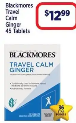 Star Discount Chemist Blackmores Travel Calm Ginger offer